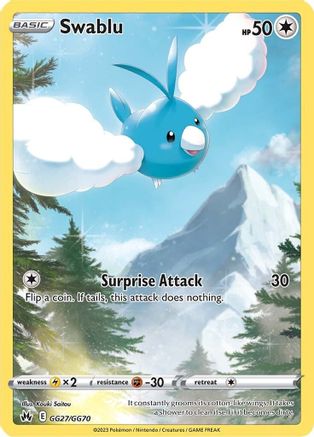 Swablu - GG27/GG70  - Holofoil SWSH Crown Zenith Galarian Gallery - Ultra Rare