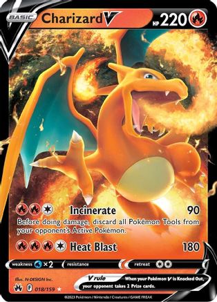 Charizard V - 018/159  - Holofoil SWSH Crown Zenith - Ultra Rare