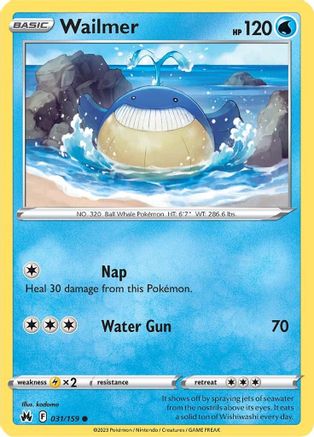 Wailmer - 031/159  - Reverse Holofoil SWSH Crown Zenith - Common