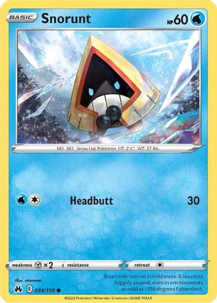 Snorunt - 034/159  SWSH Crown Zenith - Common