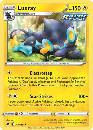 Luxray (43) - 043/159  SWSH Crown Zenith - Rare