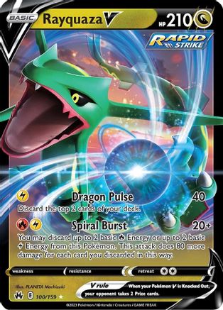 Rayquaza V - 100/159  - Holofoil SWSH Crown Zenith - Ultra Rare