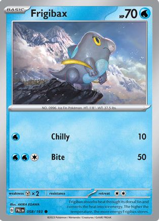 Frigibax - 058/193  - Reverse Holofoil SV02 Paldea Evolved - Common