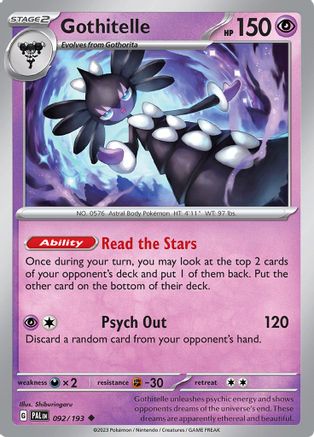 Gothitelle - 092/193  - Reverse Holofoil SV02 Paldea Evolved - Uncommon