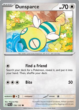 Dunsparce - 156/193  - Reverse Holofoil SV02 Paldea Evolved - Common