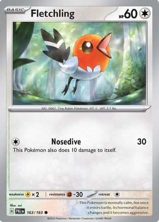 Fletchling - 163/193  SV02 Paldea Evolved - Common