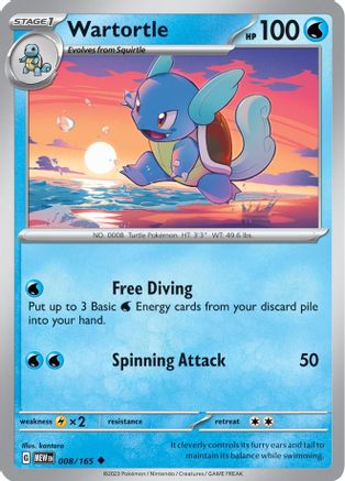 Wartortle - 008/165  SV Scarlet & Violet 151 - Uncommon