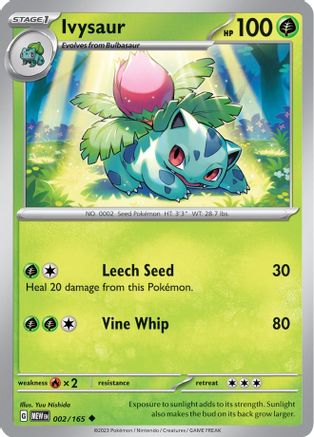 Ivysaur - 002/165  - Reverse Holofoil SV Scarlet & Violet 151 - Uncommon