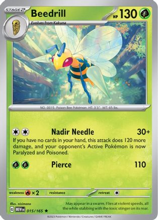 Beedrill - 015/165  - Reverse Holofoil SV Scarlet & Violet 151 - Rare