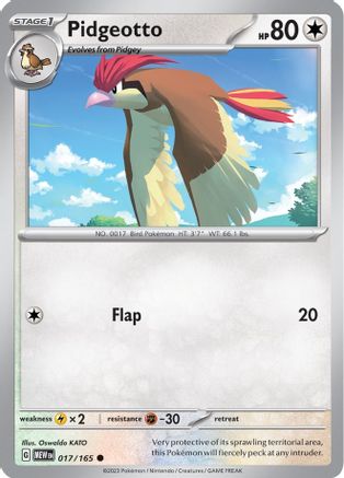 Pidgeotto - 017/165  - Reverse Holofoil SV Scarlet & Violet 151 - Common