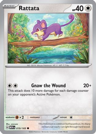 Rattata - 019/165  - Reverse Holofoil SV Scarlet & Violet 151 - Common