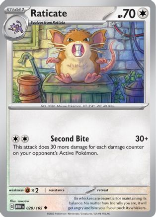 Raticate - 020/165  SV Scarlet & Violet 151 - Uncommon