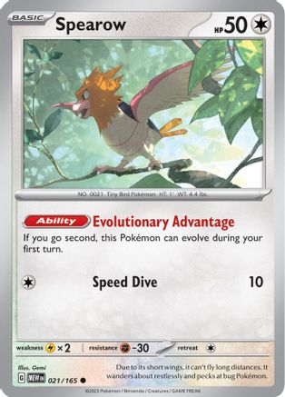 Spearow - 021/165  SV Scarlet & Violet 151 - Common