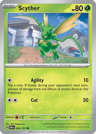 Scyther - 004/197  SV03 Obsidian Flames - Common