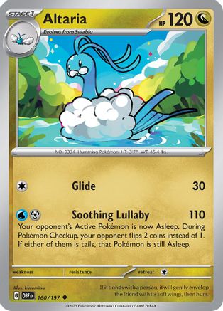 Altaria - 160/197  - Reverse Holofoil SV03 Obsidian Flames - Uncommon
