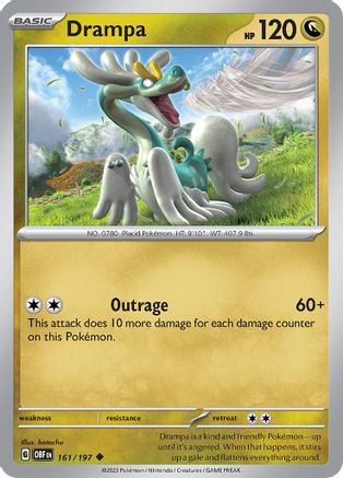 Drampa - 161/197  - Reverse Holofoil SV03 Obsidian Flames - Uncommon