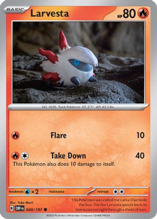 Larvesta - 040/197  SV03 Obsidian Flames - Common