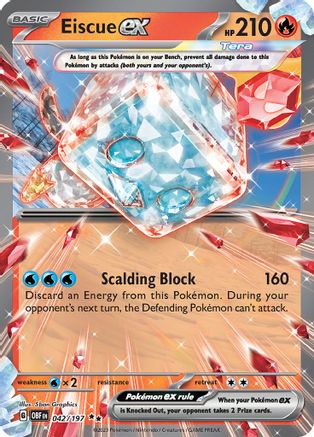 Eiscue ex - 042/197  - Holofoil SV03 Obsidian Flames - Double Rare