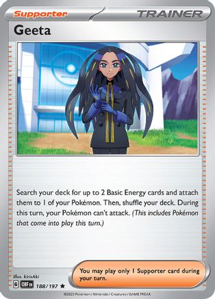 Geeta - 188/197  - Holofoil SV03 Obsidian Flames - Rare