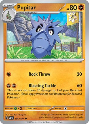 Pupitar - 106/197  SV03 Obsidian Flames - Uncommon
