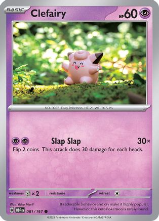 Clefairy - 081/197  - Reverse Holofoil SV03 Obsidian Flames - Common