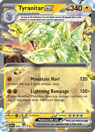 Tyranitar ex - 066/197  - Holofoil SV03 Obsidian Flames - Double Rare