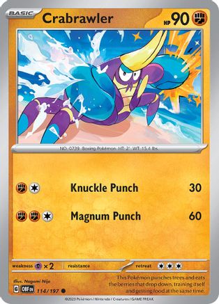 Crabrawler - 114/197  SV03 Obsidian Flames - Common