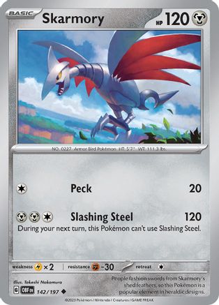 Skarmory - 142/197  SV03 Obsidian Flames - Uncommon