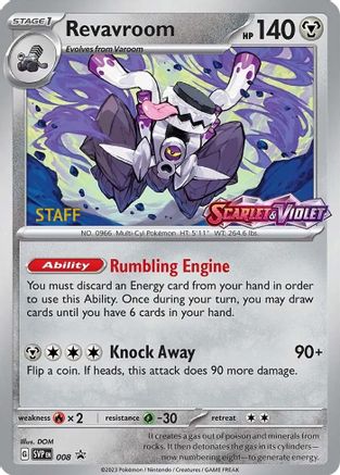 Revavroom - 008 (Prerelease) [Staff] - 008  - Holofoil SV Scarlet & Violet Promo Cards - Promo