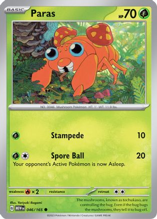 Paras - 046/165  - Reverse Holofoil SV Scarlet & Violet 151 - Common