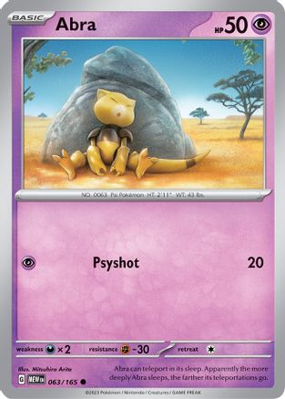 Abra - 063/165  SV Scarlet & Violet 151 - Common