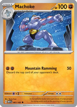 Machoke - 067/165  - Reverse Holofoil SV Scarlet & Violet 151 - Uncommon
