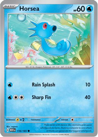Horsea - 116/165  - Reverse Holofoil SV Scarlet & Violet 151 - Common
