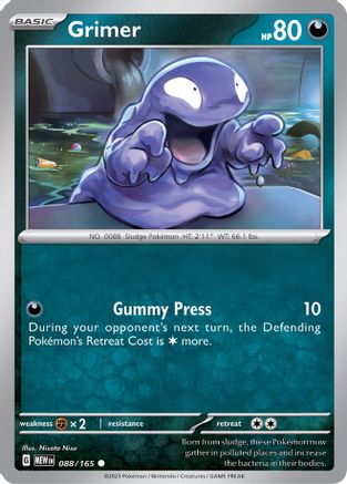 Grimer - 088/165  - Reverse Holofoil SV Scarlet & Violet 151 - Common