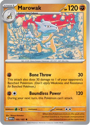 Marowak - 105/165  - Reverse Holofoil SV Scarlet & Violet 151 - Rare