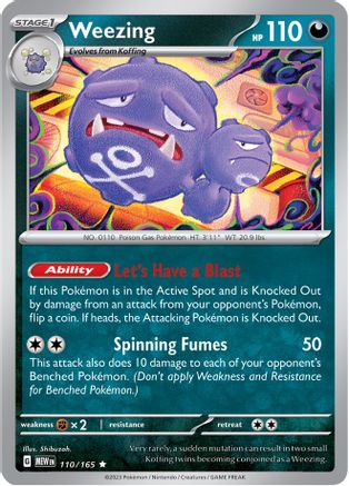 Weezing - 110/165  - Reverse Holofoil SV Scarlet & Violet 151 - Rare