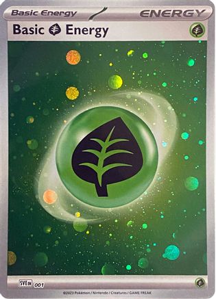 Basic Grass Energy (Cosmos Holo) - 001  - Holofoil SVE Scarlet & Violet Energies - Common