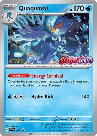 Quaquaval - 005 (Prerelease) [Staff] - 005  - Holofoil SV Scarlet & Violet Promo Cards - Promo