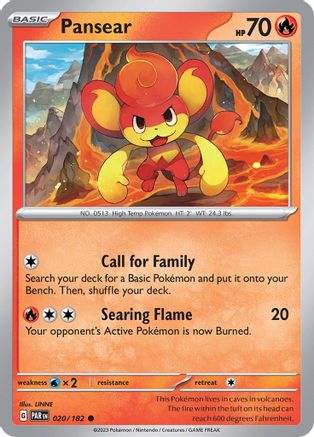 Pansear - 020/182  - Reverse Holofoil SV04 Paradox Rift - Common