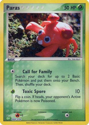 Paras - 004/034  - Holofoil Trading Card Game Classic - Classic Collection