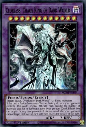 Clorless, Chaos King of Dark World (MZMI-EN014) - Maze of Millennia 1st Edition