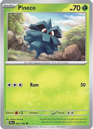 Pineco - 002/162  - Reverse Holofoil SV05 Temporal Forces - Common