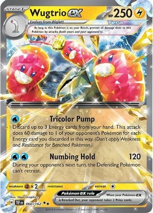 Wugtrio ex - 060/162  - Holofoil SV05 Temporal Forces - Double Rare