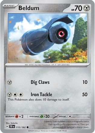 Beldum - 113/162  - Reverse Holofoil SV05 Temporal Forces - Common