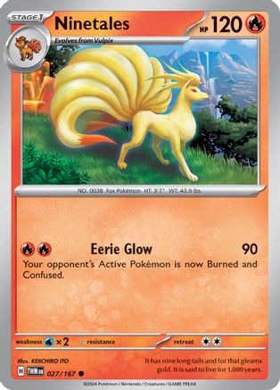 Ninetales - 027/167  - Reverse Holofoil SV06 Twilight Masquerade - Common