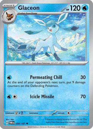 Glaceon - 054/167  - Reverse Holofoil SV06 Twilight Masquerade - Uncommon