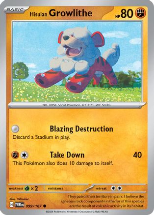 Hisuian Growlithe - 099/167  SV06 Twilight Masquerade - Common