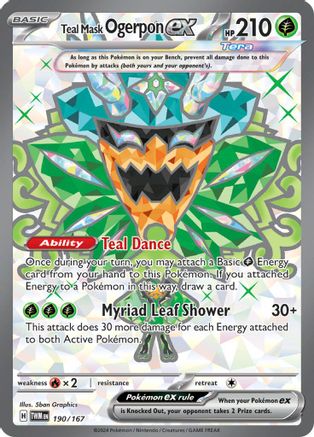 Teal Mask Ogerpon ex - 190/167  - Holofoil SV06 Twilight Masquerade - Ultra Rare