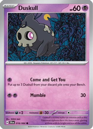Duskull - 018/064  - Reverse Holofoil SV Shrouded Fable - Common