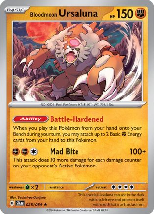 Bloodmoon Ursaluna - 025/064  - Holofoil SV Shrouded Fable - Rare